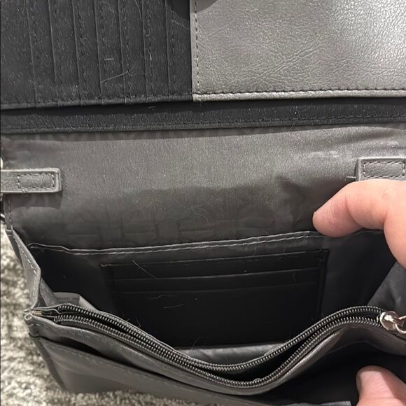 Gray Leather Crossbody Bag - Picture 4 of 5